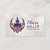 Carte De Visite Yoga Lotus Moon - Violet profond (Devant)