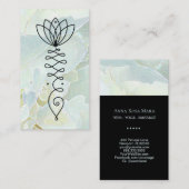 Carte De Visite ~* Yoga Lotus Pastel Massage Reiki Healer Peony (Devant / Derrière)
