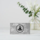 Carte De Visite Yoga Lotus Pose Gris Texture (Debout devant)