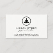 Carte De Visite Yoga Lotus Pose Gris Texture (Dos)