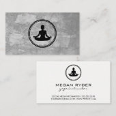 Carte De Visite Yoga Lotus Pose Gris Texture (Devant / Derrière)