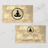 Carte De Visite Yoga Lotus Pose Sepia Texture (Devant / Derrière)