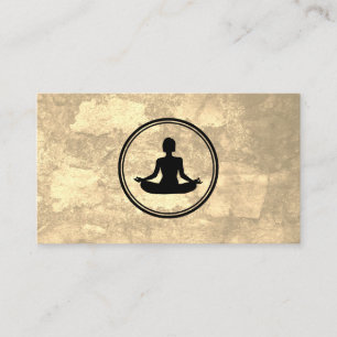 Carte De Visite Yoga Lotus Pose Sepia Texture