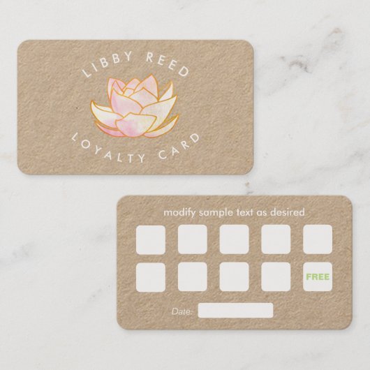 Carte De Visite Yoga Loyauté 10 Visite (Devant / Derrière)