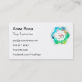Carte De Visite *~* Yoga Mandala Lotus Professeur Instructeur Om A (Dos)