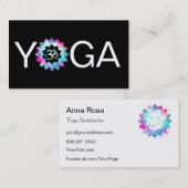 Carte De Visite *~* Yoga Mandala OM Aum Lotus Professeur Instructe (Devant / Derrière)
