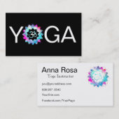 Carte De Visite *~* Yoga Mandala OM Aum Lotus Professeur Instructe (Devant / Derrière)