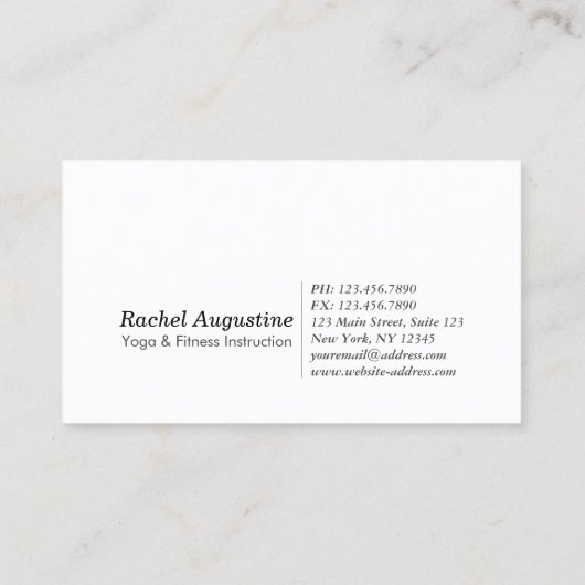 Carte De Visite Yoga Méditation Instructeur Arbre Pose Or OM SIGNE (Dos)