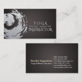 Carte De Visite Yoga Méditation Instructeur Noir Argent Symbole ZE (Devant / Derrière)