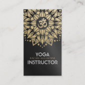 Carte De Visite Yoga Méditation Instructeur or Mandala Om Symbole (Devant)