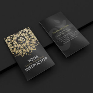 Carte De Visite Yoga Méditation Instructeur or Mandala Om Symbole