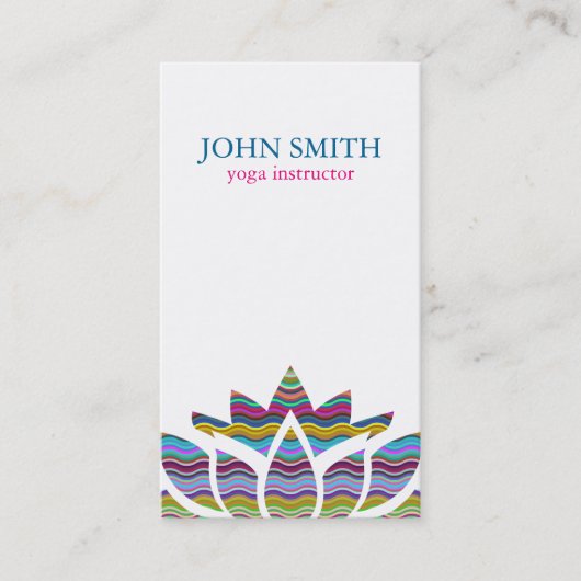 Carte De Visite Yoga moderne de logo de fleur de Lotus d'aquarelle (Devant)