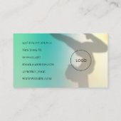 Carte De Visite Yoga moderne dégradé de menthe (Dos)