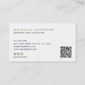 Carte De Visite Yoga moderne / Wellness Lotus Pose Socials Code QR (Dos)