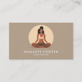 Carte De Visite Yoga moderne / Wellness Lotus Pose Socials Code QR (Devant)