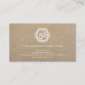 Carte De Visite Yoga noir et blanc élégant de logo d'art de (Dos)