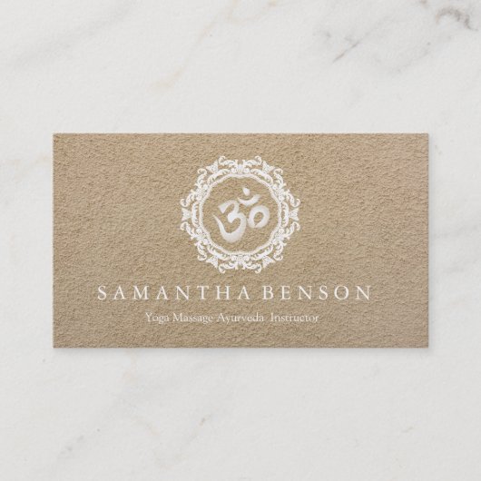 Carte De Visite Yoga noir et blanc élégant de logo d'art de (Devant)