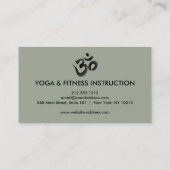 Carte De Visite Yoga noir et blanc élégant de logo de l'OM (Dos)