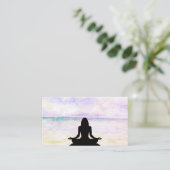 Carte De Visite *~* Yoga Ocean Sunset Mindfulness Meditation (Debout devant)