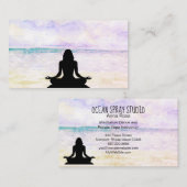 Carte De Visite *~* Yoga Ocean Sunset Mindfulness Meditation (Devant / Derrière)
