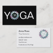 Carte De Visite *~* Yoga OM Aum Lotus Mandala Enseignant (Devant / Derrière)