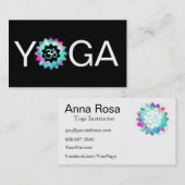 Carte De Visite *~* Yoga OM Lotus Aum Mandala Instructeur (Devant / Derrière)