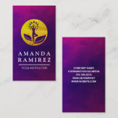 Carte De Visite Yoga Pose Golden Logo (Devant / Derrière)
