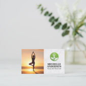 Carte De Visite Yoga Pose in the Sun | Health Mindfulness Logo (Debout devant)