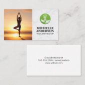 Carte De Visite Yoga Pose in the Sun | Health Mindfulness Logo (Devant / Derrière)