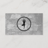 Carte De Visite Yoga Pose Logo Gris Texture (Devant)