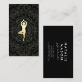 Carte De Visite Yoga Pose Mandala Motif (Devant / Derrière)