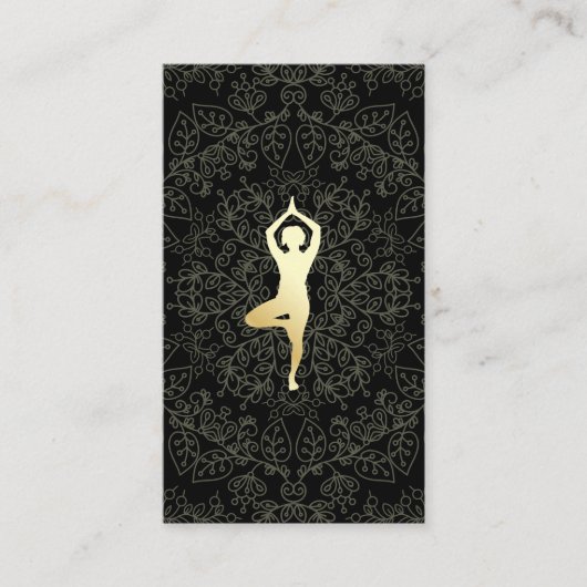 Carte De Visite Yoga Pose Mandala Motif (Devant)