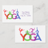 Carte De Visite Yoga Poses Silhouettes Thunder_Cove (Devant / Derrière)