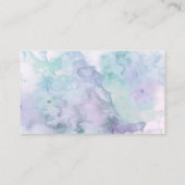 Carte De Visite Yoga pourpre d'aquarelle de turquoise de lavande (Dos)