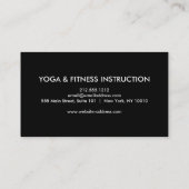 Carte De Visite Yoga pourpre noir et blanc élégant de logo de (Dos)
