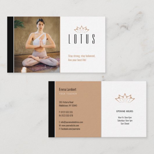 Carte De Visite Yoga | Professeur professionnel (Devant / Derrière)