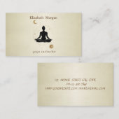 Carte De Visite Yoga professionnel fille Silhouette lune soleil (Devant / Derrière)