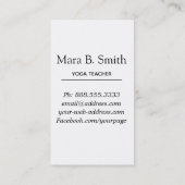 Carte De Visite Yoga sacré de chemin d'éclaircissement de la (Dos)