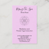 Carte De Visite Yoga sacré de la géométrie d'aquarelle de Reiki de (Dos)