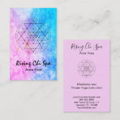 Carte De Visite Yoga sacré de la géométrie d'aquarelle de Reiki de (Devant / Derrière)