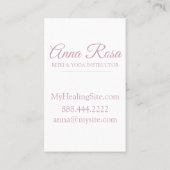 Carte De Visite Yoga sacré en cristal d'arts curatifs d'aquarelle (Dos)