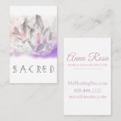 Carte De Visite Yoga sacré en cristal d'arts curatifs d'aquarelle (Devant / Derrière)