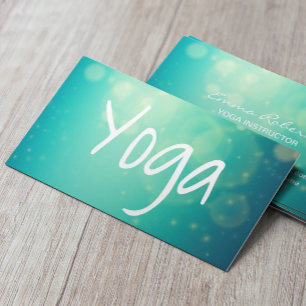 Carte De Visite Yoga Script Arrière - plan vert moderne