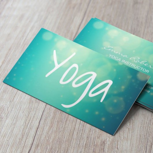 Carte De Visite Yoga Script Arrière - plan vert moderne