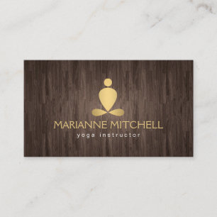 Carte De Visite Yoga serein, Méditation, Look en bois zen