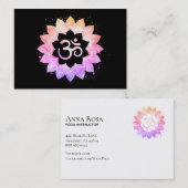 Carte De Visite *~* Yoga spirituel bouddhiste Om Aum Lotus Flower (Devant / Derrière)