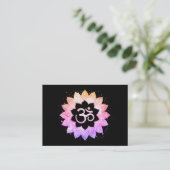 Carte De Visite *~* Yoga spirituel bouddhiste Om Aum Lotus Flower (Debout devant)