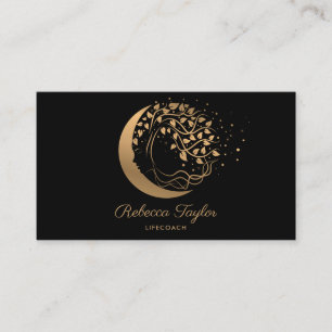 Carte De Visite yoga spirituelle femme vie coach arbre de vie lune