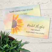 Carte De Visite Yoga Studio Instructeur Tournesol Aquarelle
