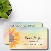 Carte De Visite Yoga Studio Instructeur Tournesol Aquarelle